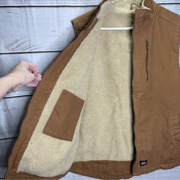 Dickies Mens Vest XL Tan Full Zip Pockets - Picture 6 of 9
